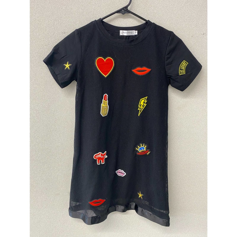 Aurora Baby Children's Black Dress Size 150 Patchwork with net overlay